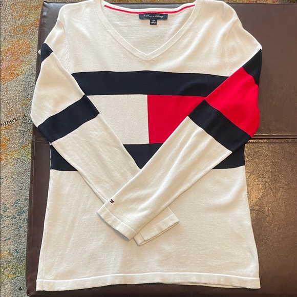 Tommy Hilfiger Sweaters - Tommy Hilfiger Red and Black Striped Sweater